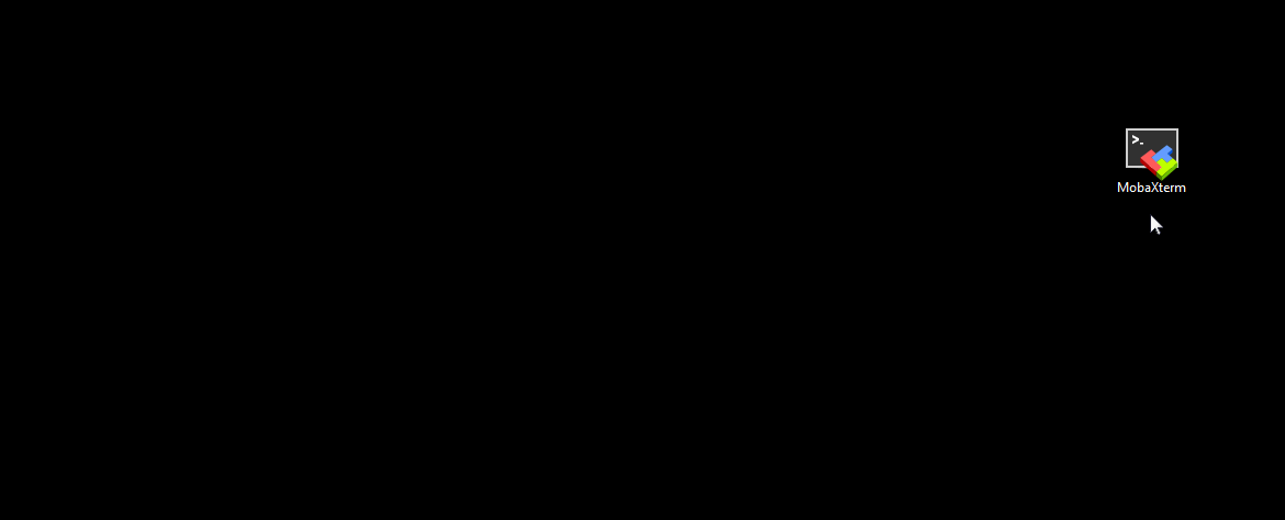 Windows desktop shortcut tile that starts the MobaXterm executable