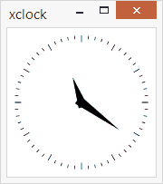 xclock window mapped onto the local Windows desktop