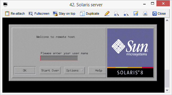 XDMCP login dialog for a remote Unix host